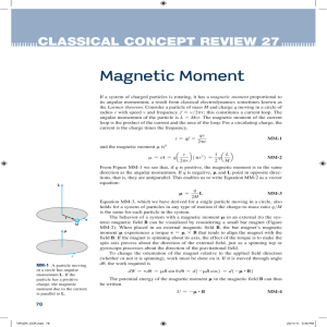 Magnetic Moment CLASSICAL CONCEPT REVIEW 27