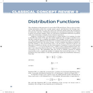 Distribution Functions CLASSICAL CONCEPT REVIEW 9