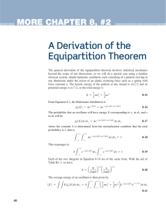 A Derivation of the Equipartition Theorem MORE CHAPTER 8, #2