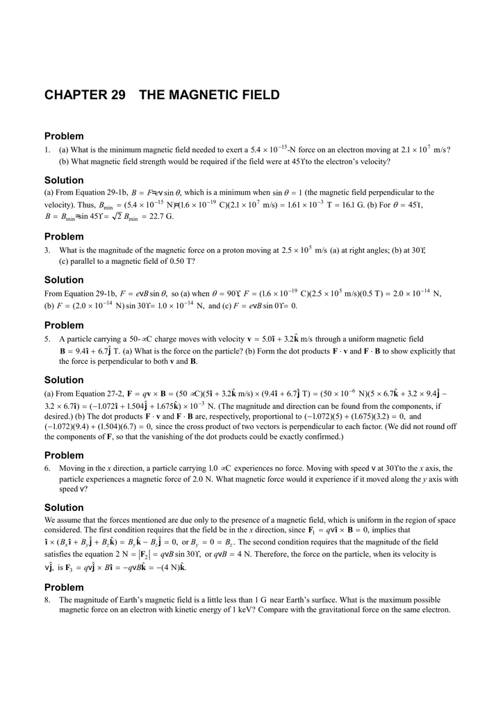 Chapter 29 The Magnetic Field Problem