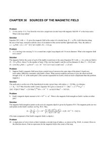 CHAPTER 30  SOURCES OF THE MAGNETIC FIELD Problem µ