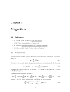 Magnetism Chapter 4 4.1 References