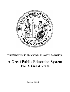 VISION OF PUBLIC EDUCATION IN NORTH CAROLINA: