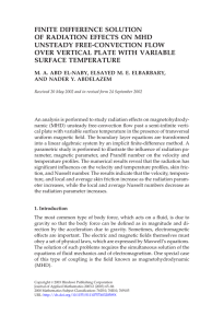 FINITE DIFFERENCE SOLUTION OF RADIATION EFFECTS ON MHD UNSTEADY FREE-CONVECTION FLOW