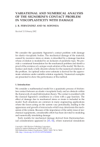 VARIATIONAL AND NUMERICAL ANALYSIS OF THE SIGNORINI’S CONTACT PROBLEM