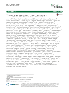 The ocean sampling day consortium Open Access