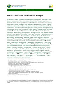 PESI - a taxonomic backbone for Europe General Article