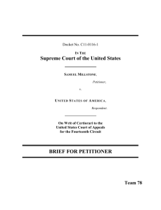 Supreme Court of the United States BRIEF FOR PETITIONER Team 78