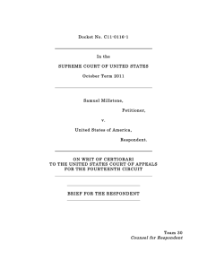 Docket No. C11-0116-1 In the SUPREME COURT OF UNITED STATES