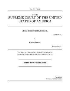 SUPREME COURT OF THE UNITED STATES OF AMERICA BRIEF FOR PETITIONER