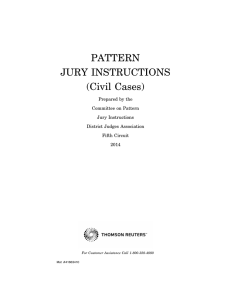 PATTERN JURY INSTRUCTIONS (Civil Cases) Prepared by the