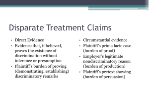 Disparate Treatment Claims