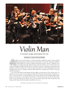 A Violin Man A Houston judge serenades the city. IN RECESS
