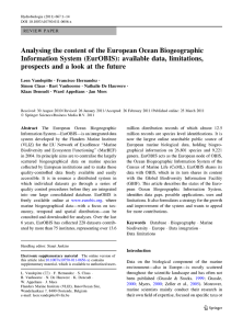 Analysing the content of the European Ocean Biogeographic