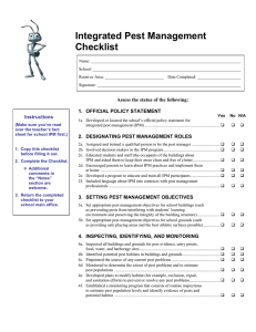 Integrated Pest Management Checklist