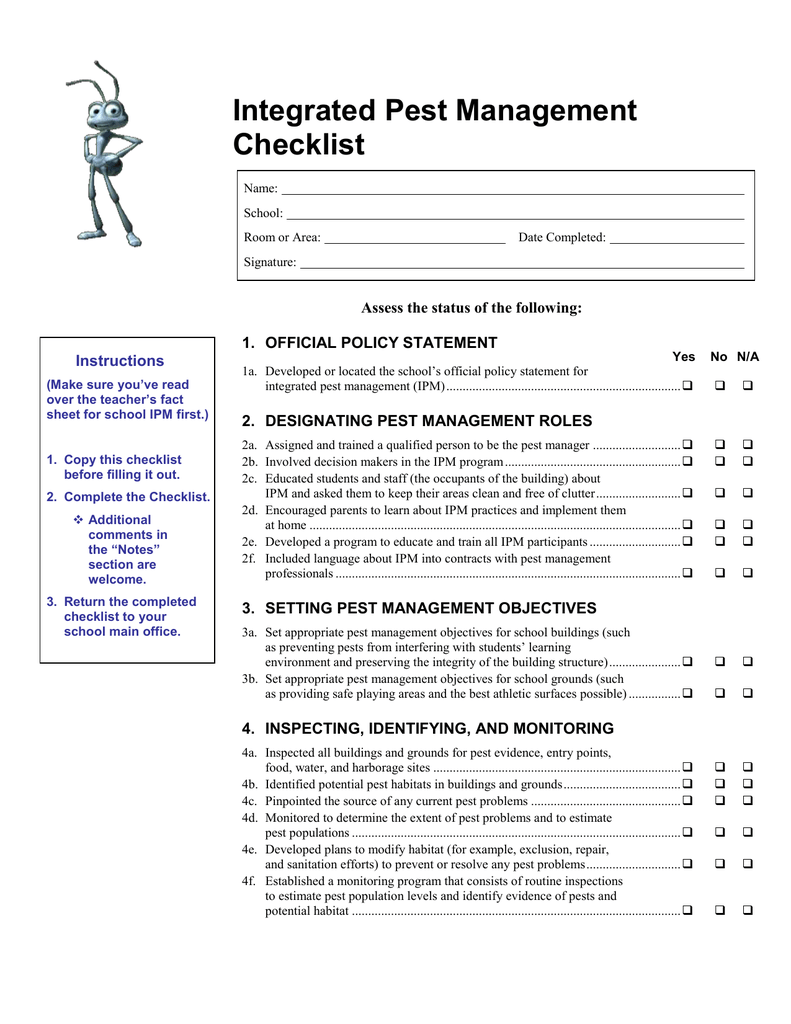 Pest Control Plan Template