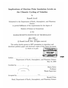 Implications  of  Martian Polar  Insolation  Levels ... the  Climatic  Cycling  of  Volatiles