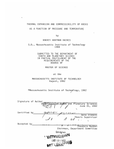 THERMAL  EXPANSION  AND  COMPRESSIBILITY  OF ... AS  A FUNCTION  OF  PRESSURE  AND ... by HARVEY  HARTMAN  HAINES