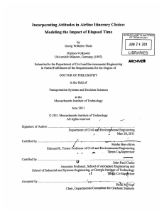 Incorporating Attitudes in Airline Itinerary Choice: LIBRARIES ARCHNES