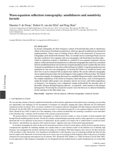 Wave-equation reflection tomography: annihilators and sensitivity kernels Maarten V. de Hoop,