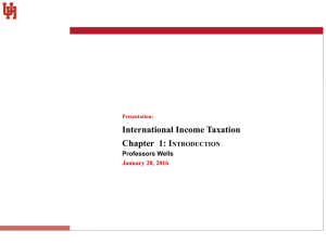 International Income Taxation Chapter  1: I  NTRODUCTION