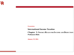 International Income Taxation Chapter  2: S R I