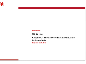 Oil &amp; Gas Chapter 3: Surface versus Mineral Estate Professors Wells