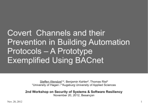 Covert  Channels and their Prevention in Building Automation Exemplified Using BACnet