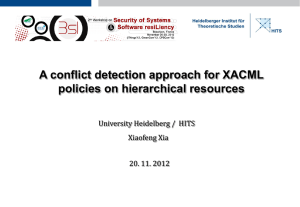 A conflict detection approach for XACML policies on hierarchical resources Xiaofeng Xia