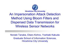 An Impersonation Attack Detection Method Using Bloom Filters and Wireless Sensor Networks