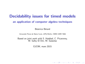 Decidability issues for timed models an application of computer algebra techniques