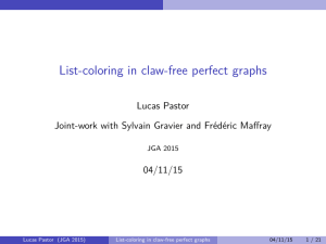 List-coloring in claw-free perfect graphs Lucas Pastor 04/11/15