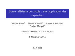 Borne inf´ erieure de circuit : une application des expanders Simone Bova
