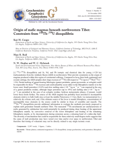 G 3 Origin of mafic magmas beneath northwestern Tibet: Constraints from