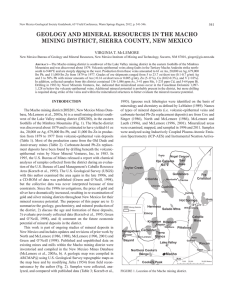 GEOLOGY AND MINERAL RESOURCES IN THE MACHO Virginia t. m