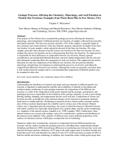 Geologic Processes Affecting the Chemistry, Mineralogy, and Acid Potential on