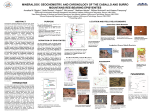 MINERALOGY, GEOCHEMISTRY, AND CHRONOLOGY OF THE CABALLO AND BURRO