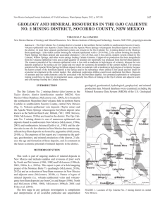 GEOLOGY AND MINERAL RESOURCES IN THE OJO CALIENTE Virginia t. m