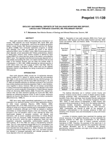 Preprint 11-139  SME Annual Meeting Feb. 27-Mar. 02, 2011, Denver, CO