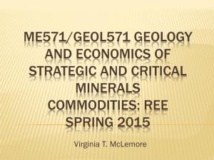 ME571/GEOL571 GEOLOGY AND ECONOMICS OF STRATEGIC AND CRITICAL MINERALS