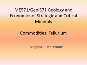 ME571/Geol571 Geology and Economics of Strategic and Critical Minerals