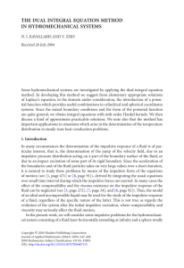 THE DUAL INTEGRAL EQUATION METHOD IN HYDROMECHANICAL SYSTEMS