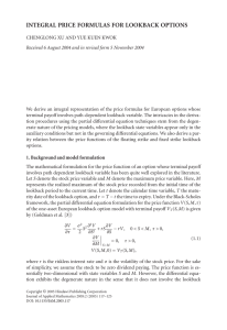 INTEGRAL PRICE FORMULAS FOR LOOKBACK OPTIONS