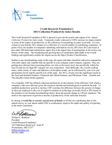 Credit Research Foundation’s 2013 Collection Productivity Index Results