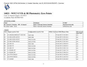 14021 - WFC3 UVIS &amp; IR Photometry Zero Points
