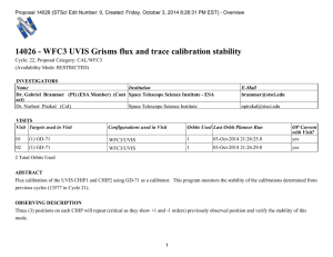 14026 - WFC3 UVIS Grisms flux and trace calibration stability
