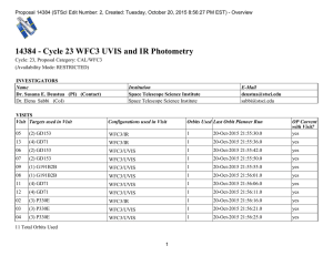 14384 - Cycle 23 WFC3 UVIS and IR Photometry