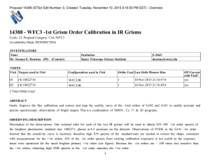 14388 - WFC3 -1st Grism Order Calibration in IR Grisms