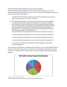 Senate Bill 795 School Report Card Grade Analysis