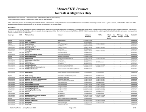 Source Type ISSN Publication Name Publisher